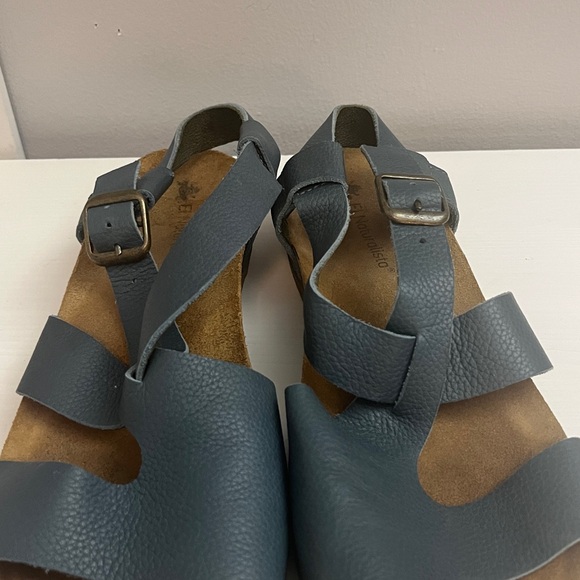 Women's Sandals in Grey/Blue leather - Picture 5 of 6